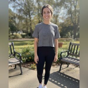 Lululemon Striped Crop Top Tee - Size Medium